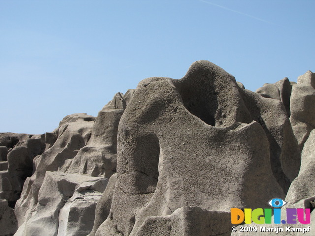 SX05817 Odd shaped rocks reminiscent of chimneys on La Pedrera by Gaudi